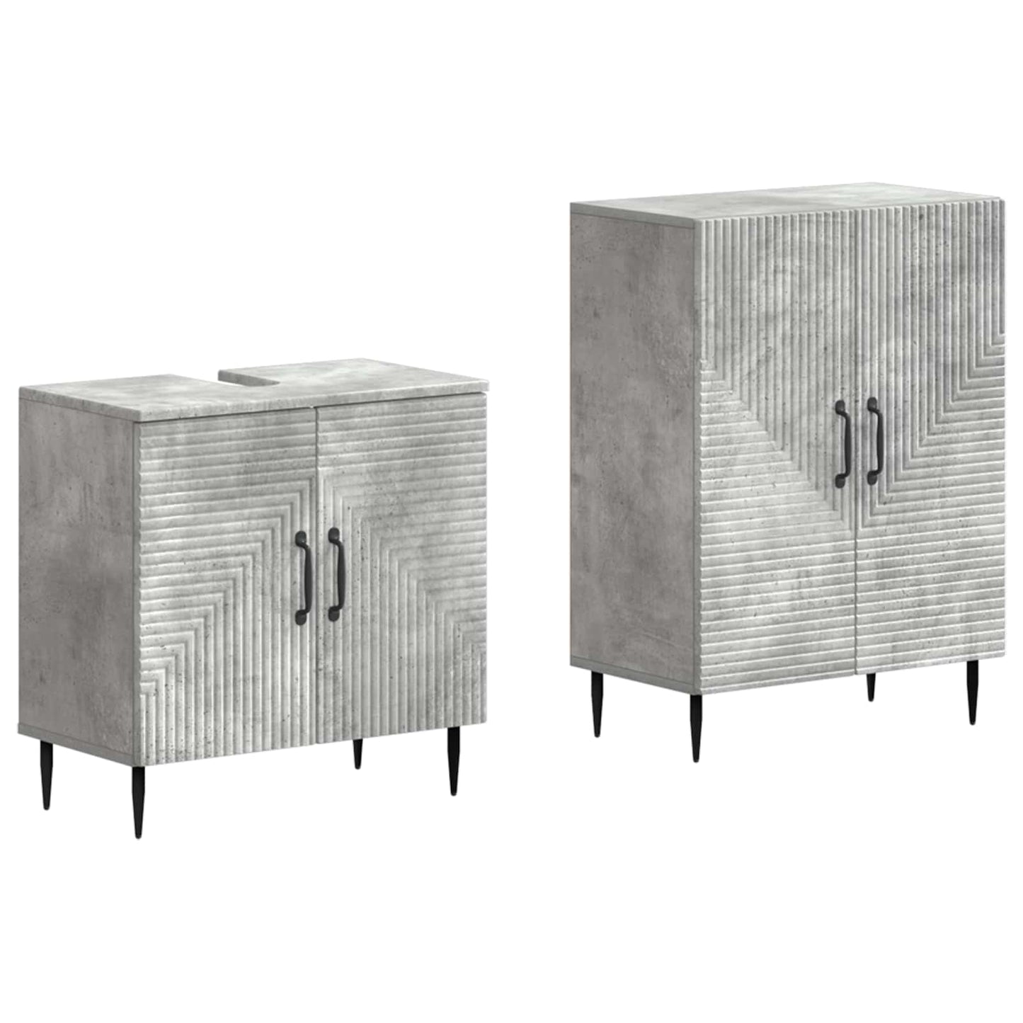 2 Piece Bathroom Cabinet Set HAARLEM Concrete Grey