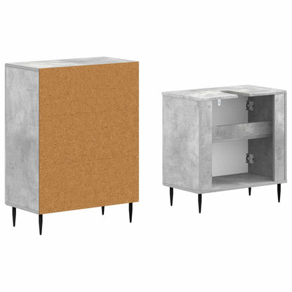 2 Piece Bathroom Cabinet Set HAARLEM Concrete Grey
