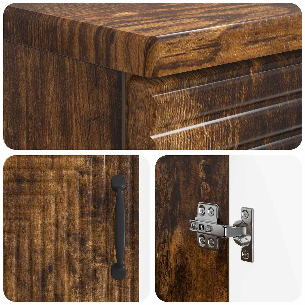2 Piece Bathroom Cabinet Set HAARLEM Smoked Oak Engineered Wood