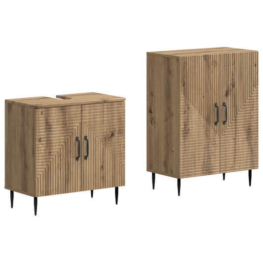 2 Piece Bathroom Cabinet Set HAARLEM Artisan Oak