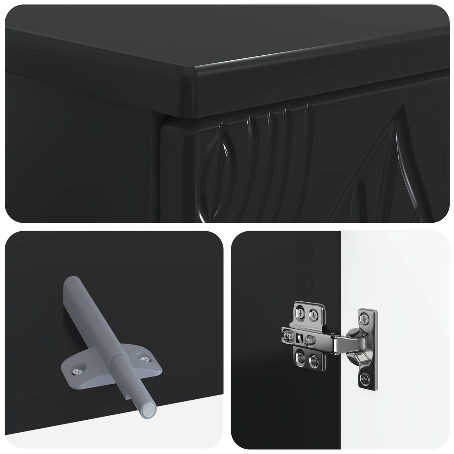 2 Piece Bathroom Cabinet Set DELFT Black Engineered Wood