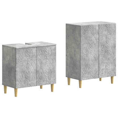 2 Piece Bathroom Cabinet Set DELFT Concrete Grey