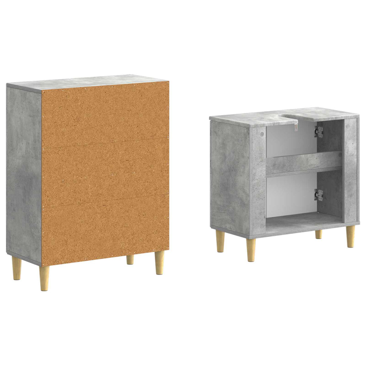 2 Piece Bathroom Cabinet Set DELFT Concrete Grey