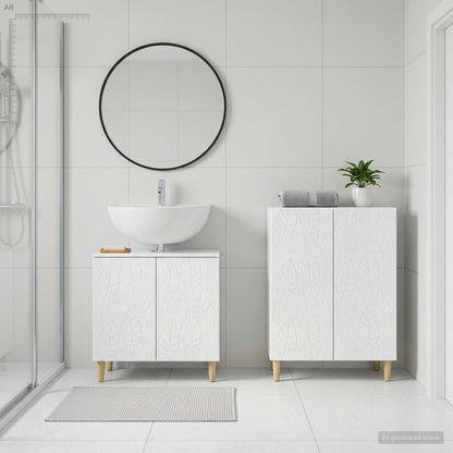 2 Piece Bathroom Cabinet Set DELFT High Gloss White