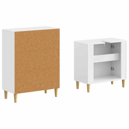 2 Piece Bathroom Cabinet Set DELFT High Gloss White