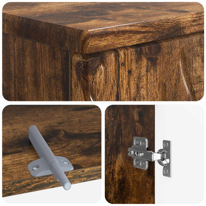 2 Piece Bathroom Cabinet Set DELFT Smoked Oak Engineered Wood