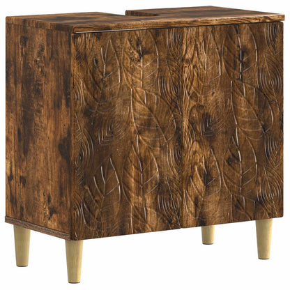 2 Piece Bathroom Cabinet Set DELFT Smoked Oak Engineered Wood