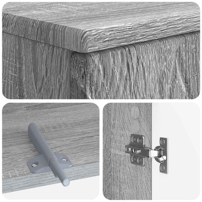 2 Piece Bathroom Cabinet Set DELFT Grey Sonoma Engineered Wood