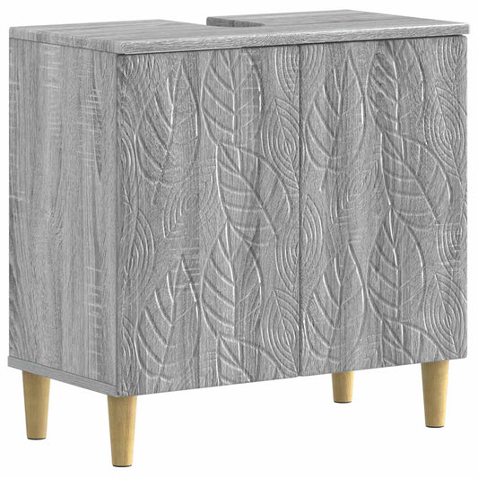 2 Piece Bathroom Cabinet Set DELFT Grey Sonoma Engineered Wood