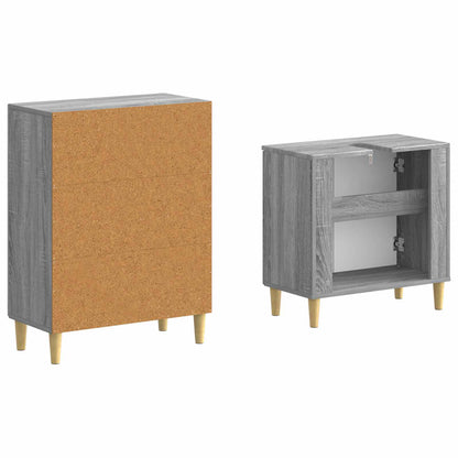 2 Piece Bathroom Cabinet Set DELFT Grey Sonoma Engineered Wood