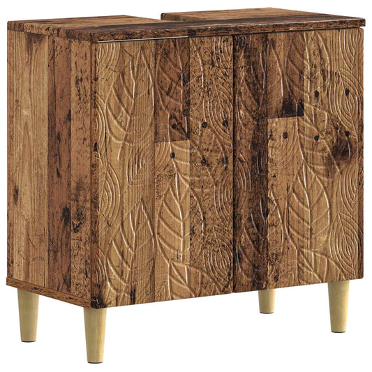 2 Piece Bathroom Cabinet Set DELFT Old Wood Engineered Wood
