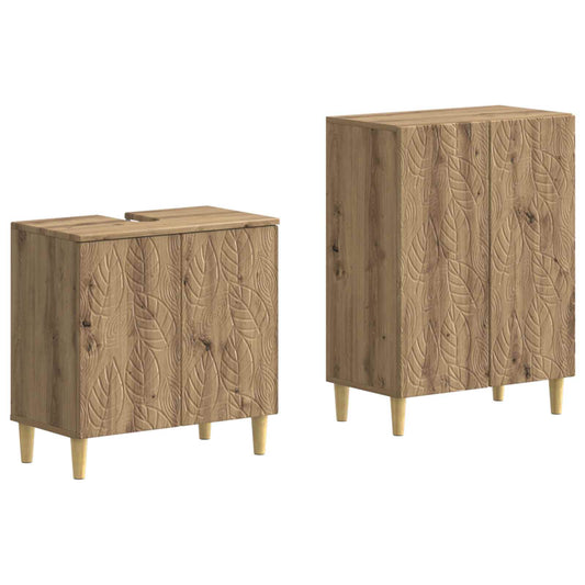 2 Piece Bathroom Cabinet Set DELFT Artisan Oak Engineered Wood