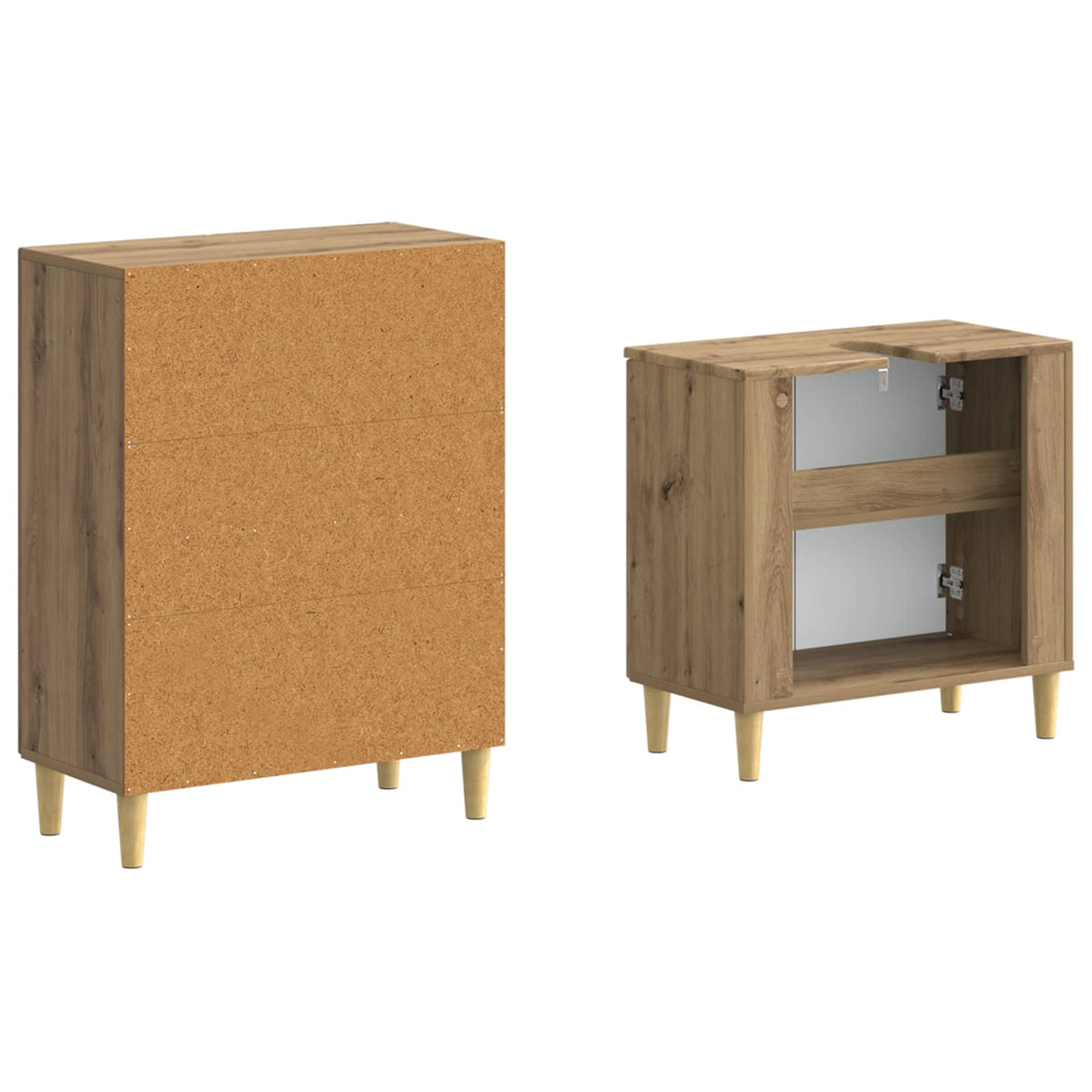 2 Piece Bathroom Cabinet Set DELFT Artisan Oak Engineered Wood