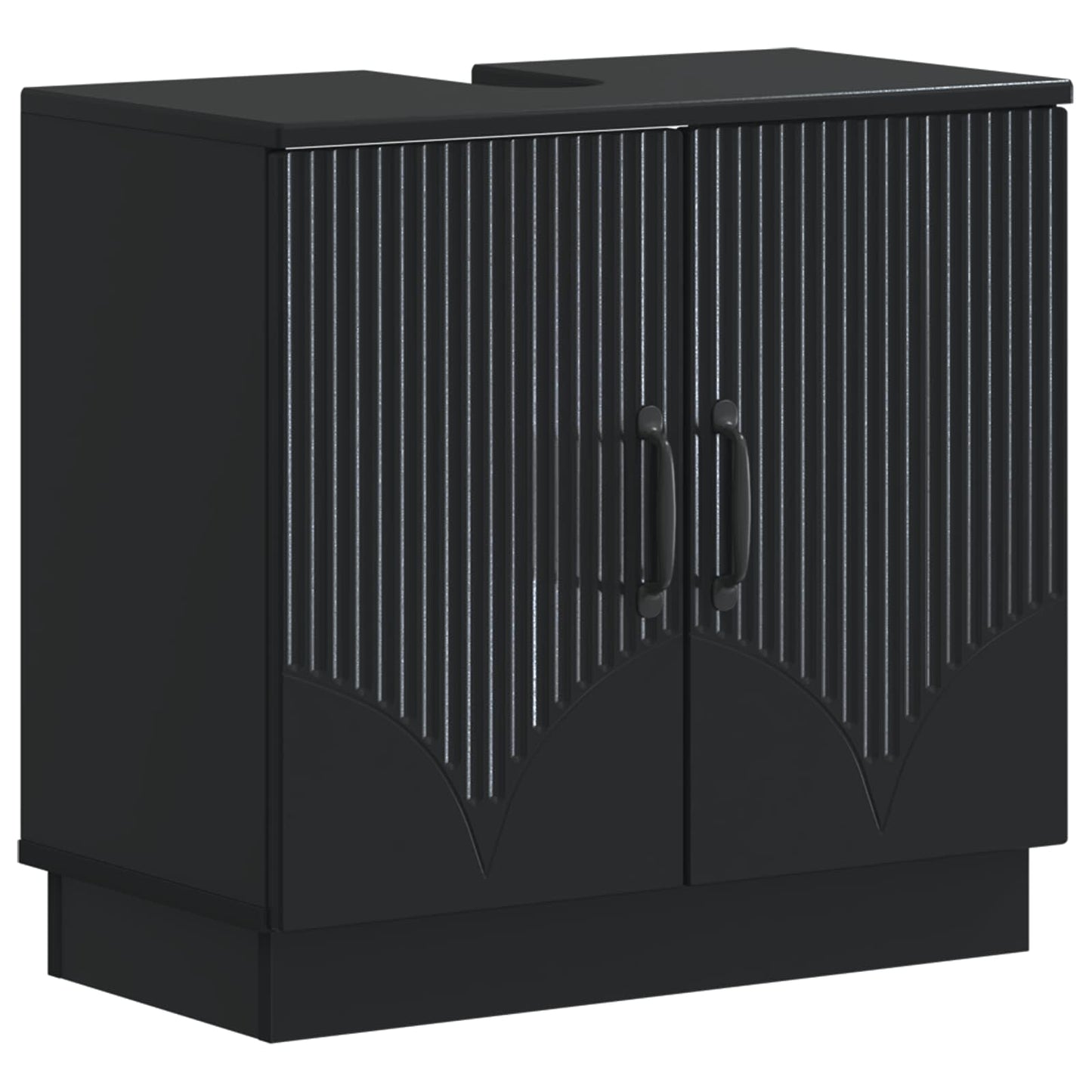 2 Piece Bathroom Cabinet Set HOORN Black Engineered Wood