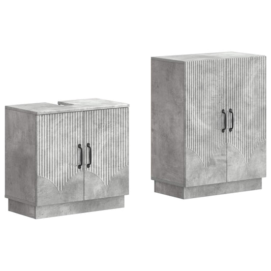 2 Piece Bathroom Cabinet Set HOORN Concrete Grey