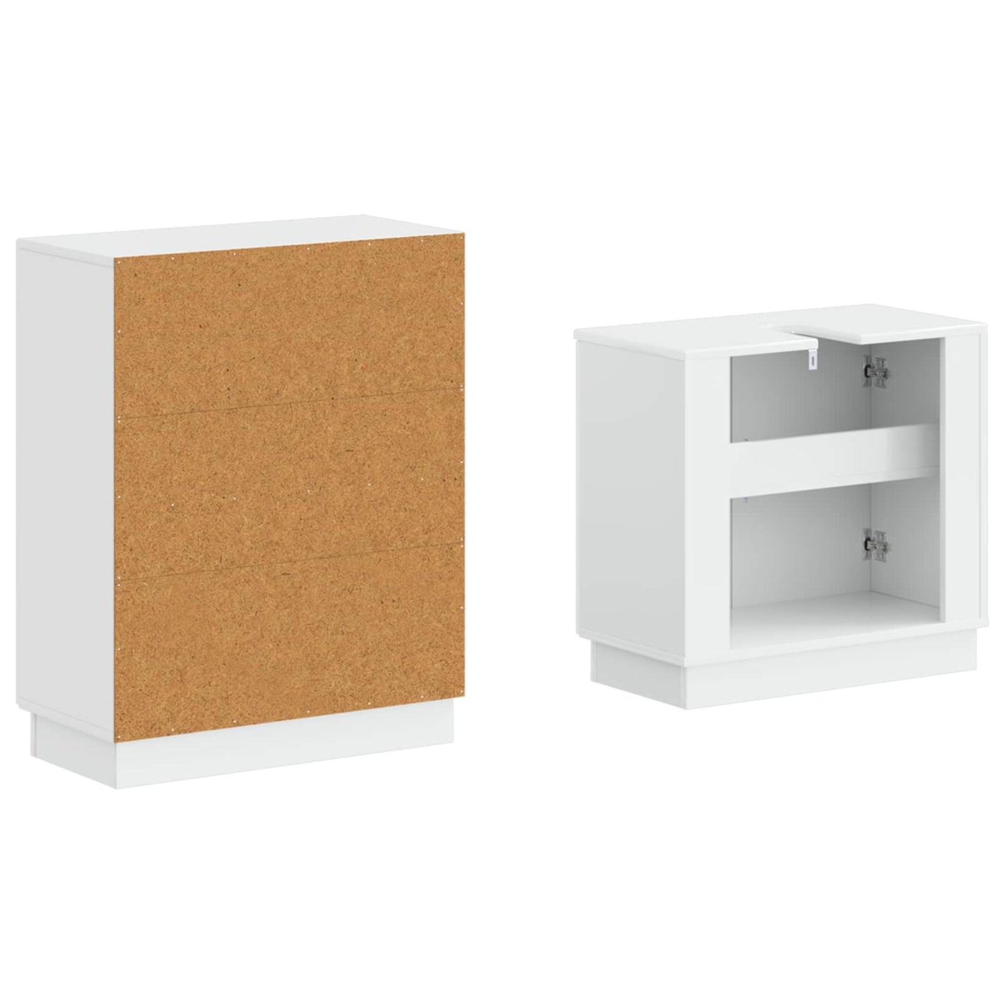 2 Piece Bathroom Cabinet Set HOORN High Gloss White