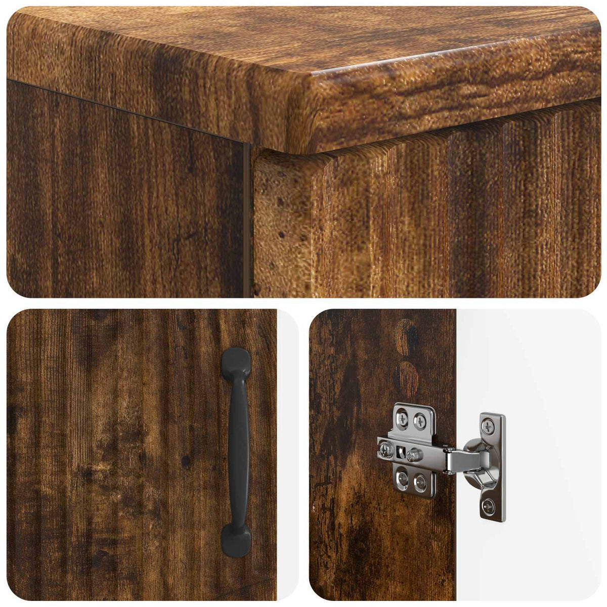 2 Piece Bathroom Cabinet Set HOORN Smoked Oak Engineered Wood