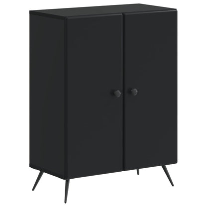 2 Piece Bathroom Cabinet Set BREDA Black Engineered Wood