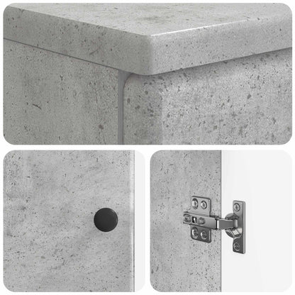 2 Piece Bathroom Cabinet Set BREDA Concrete Grey
