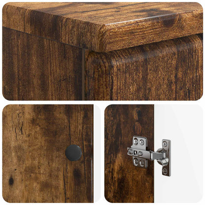 2 Piece Bathroom Cabinet Set BREDA Smoked Oak Engineered Wood