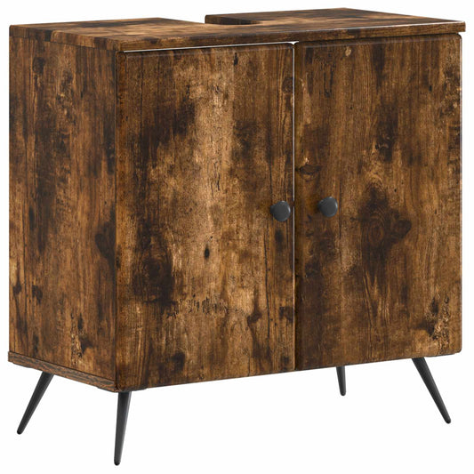 2 Piece Bathroom Cabinet Set BREDA Smoked Oak Engineered Wood