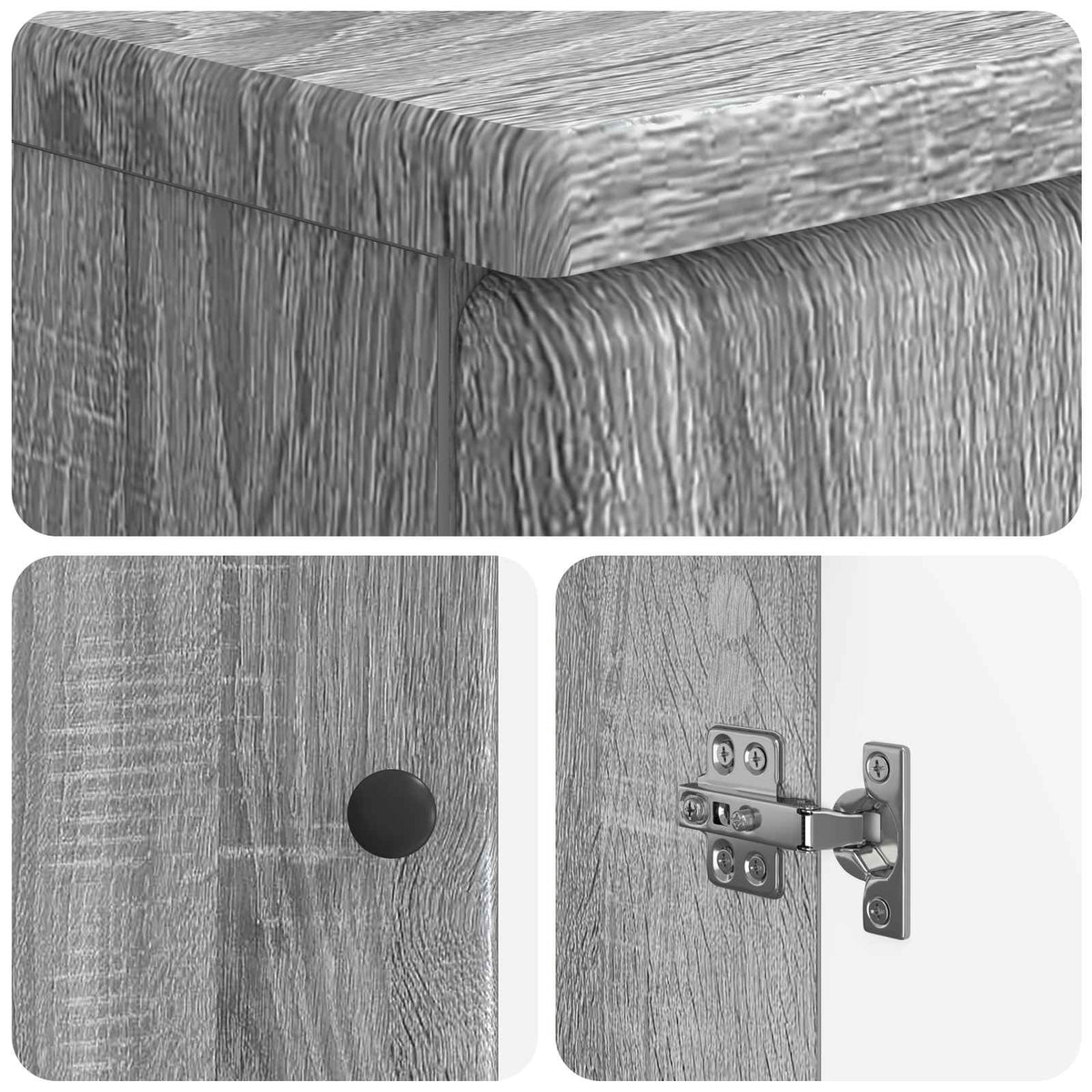 2 Piece Bathroom Cabinet Set BREDA Grey Sonoma Engineered Wood
