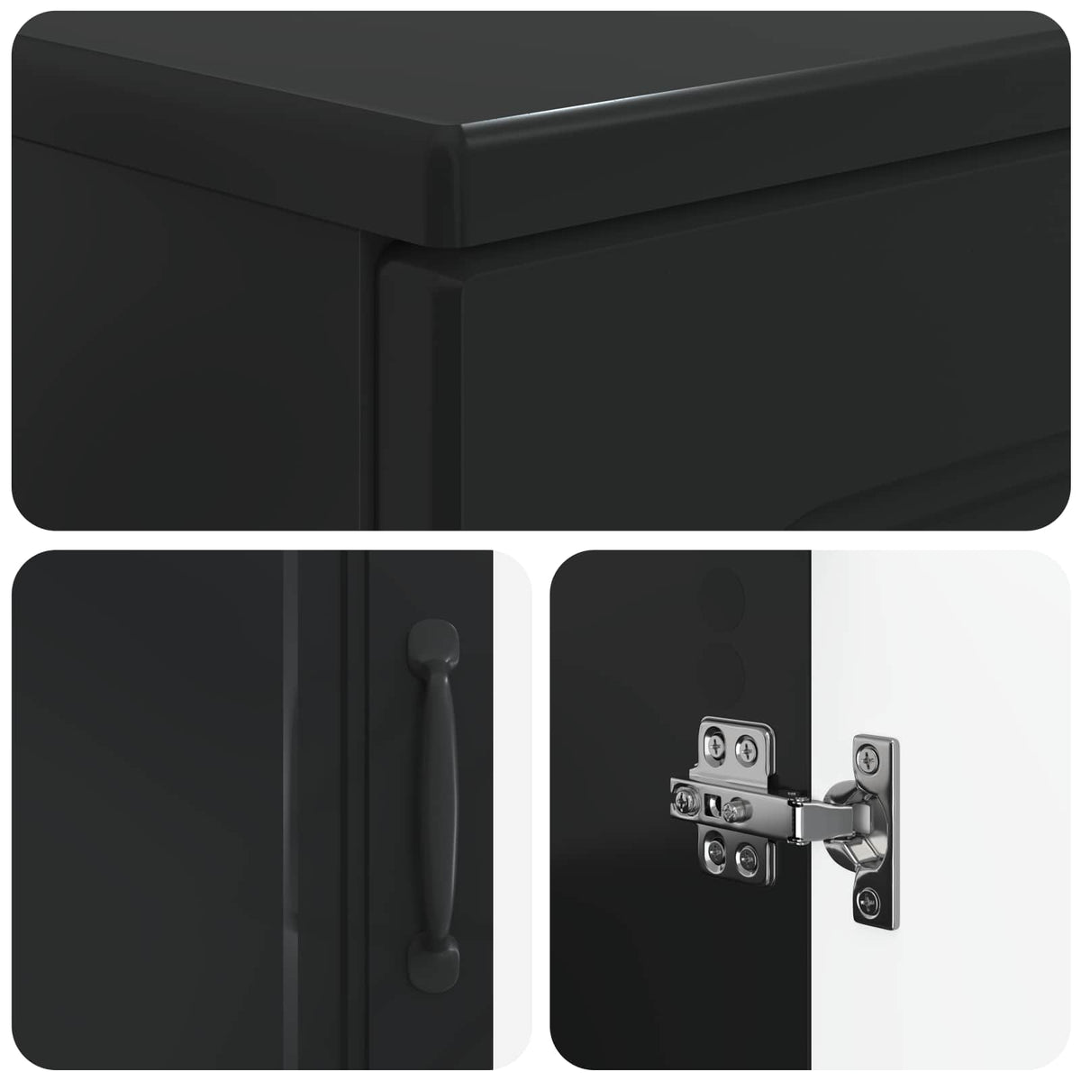 2 Piece Bathroom Cabinet Set UTRECHT Black Engineered Wood