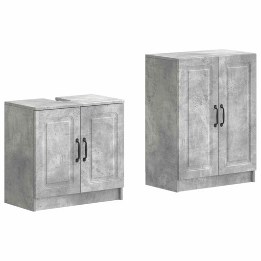 2 Piece Bathroom Cabinet Set UTRECHT Concrete Grey