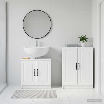 2 Piece Bathroom Cabinet Set UTRECHT High Gloss White