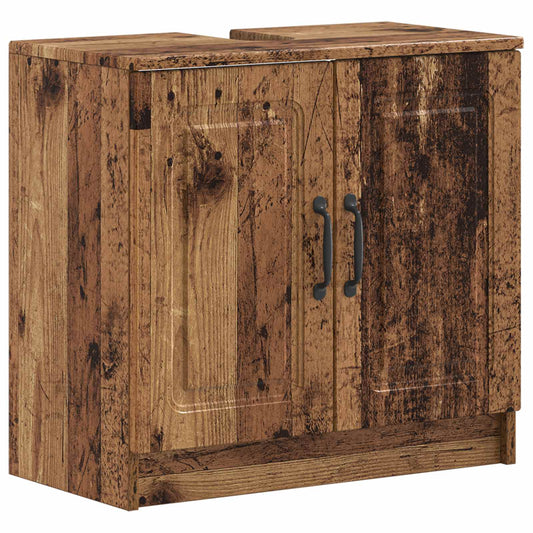 2 Piece Bathroom Cabinet Set UTRECHT Old Wood Engineered Wood