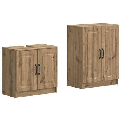 2 Piece Bathroom Cabinet Set UTRECHT Artisan Oak