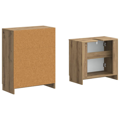2 Piece Bathroom Cabinet Set UTRECHT Artisan Oak