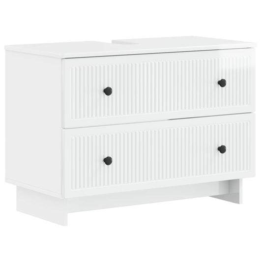 2 Piece Bathroom Cabinet Set EDE High Gloss White