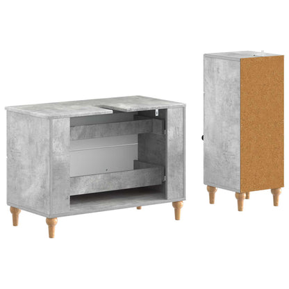 2 Piece Bathroom Cabinet Set ALKMAAR Concrete Grey