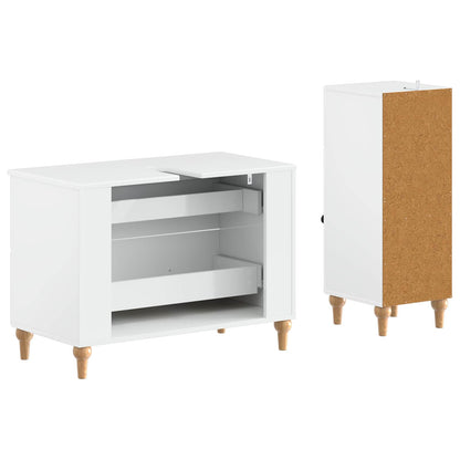 2 Piece Bathroom Cabinet Set ALKMAAR High Gloss White