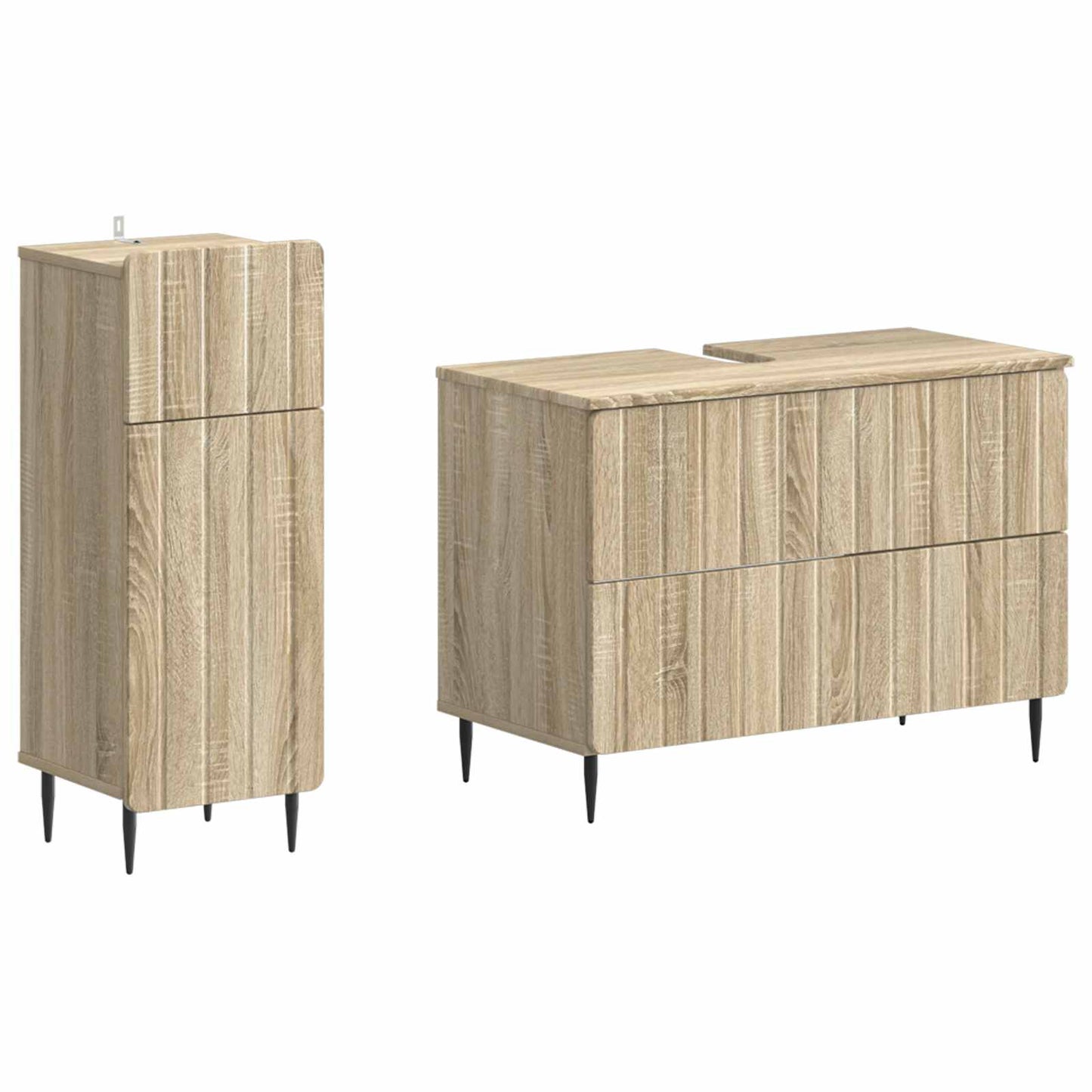 2 Piece Bathroom Cabinet Set ZWOLLE Sonoma Oak Engineered Wood