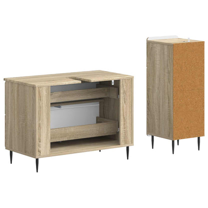 2 Piece Bathroom Cabinet Set ZWOLLE Sonoma Oak Engineered Wood
