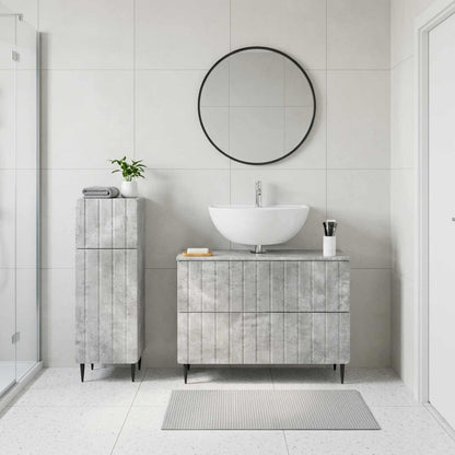 2 Piece Bathroom Cabinet Set ZWOLLE Concrete Grey