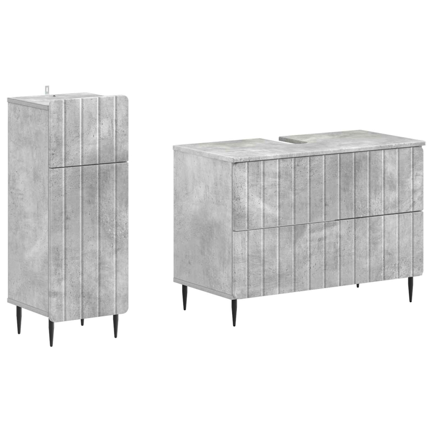 2 Piece Bathroom Cabinet Set ZWOLLE Concrete Grey
