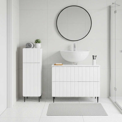 2 Piece Bathroom Cabinet Set ZWOLLE High Gloss White