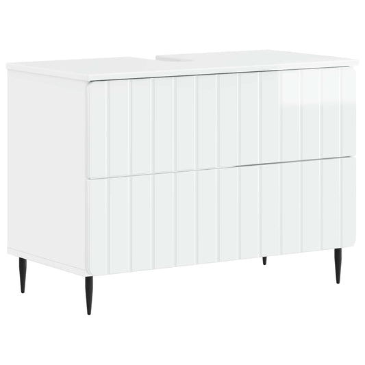 2 Piece Bathroom Cabinet Set ZWOLLE High Gloss White