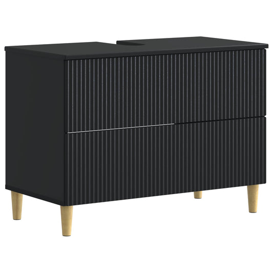 2 Piece Bathroom Cabinet Set ARNHEM Black Engineered Wood