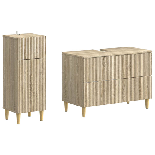2 Piece Bathroom Cabinet Set ARNHEM Sonoma Oak Engineered Wood