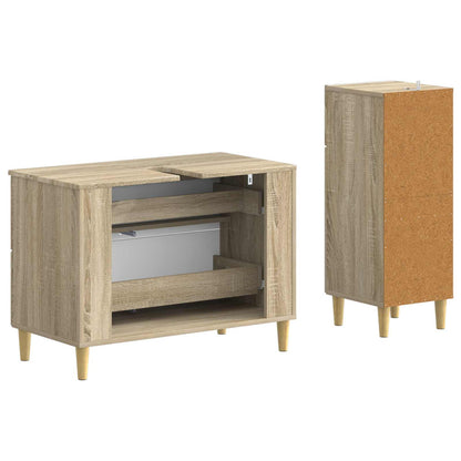 2 Piece Bathroom Cabinet Set ARNHEM Sonoma Oak Engineered Wood