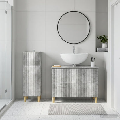 2 Piece Bathroom Cabinet Set ARNHEM Concrete Grey