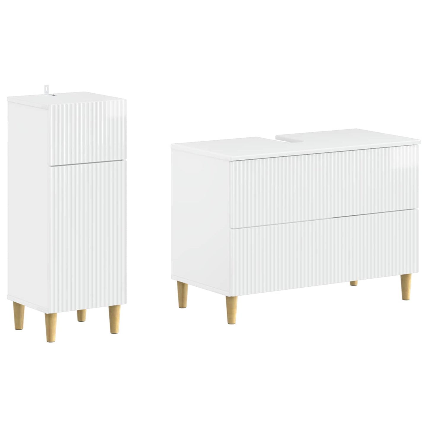 2 Piece Bathroom Cabinet Set ARNHEM High Gloss White