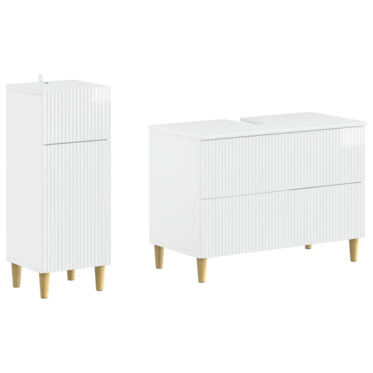 2 Piece Bathroom Cabinet Set ARNHEM High Gloss White