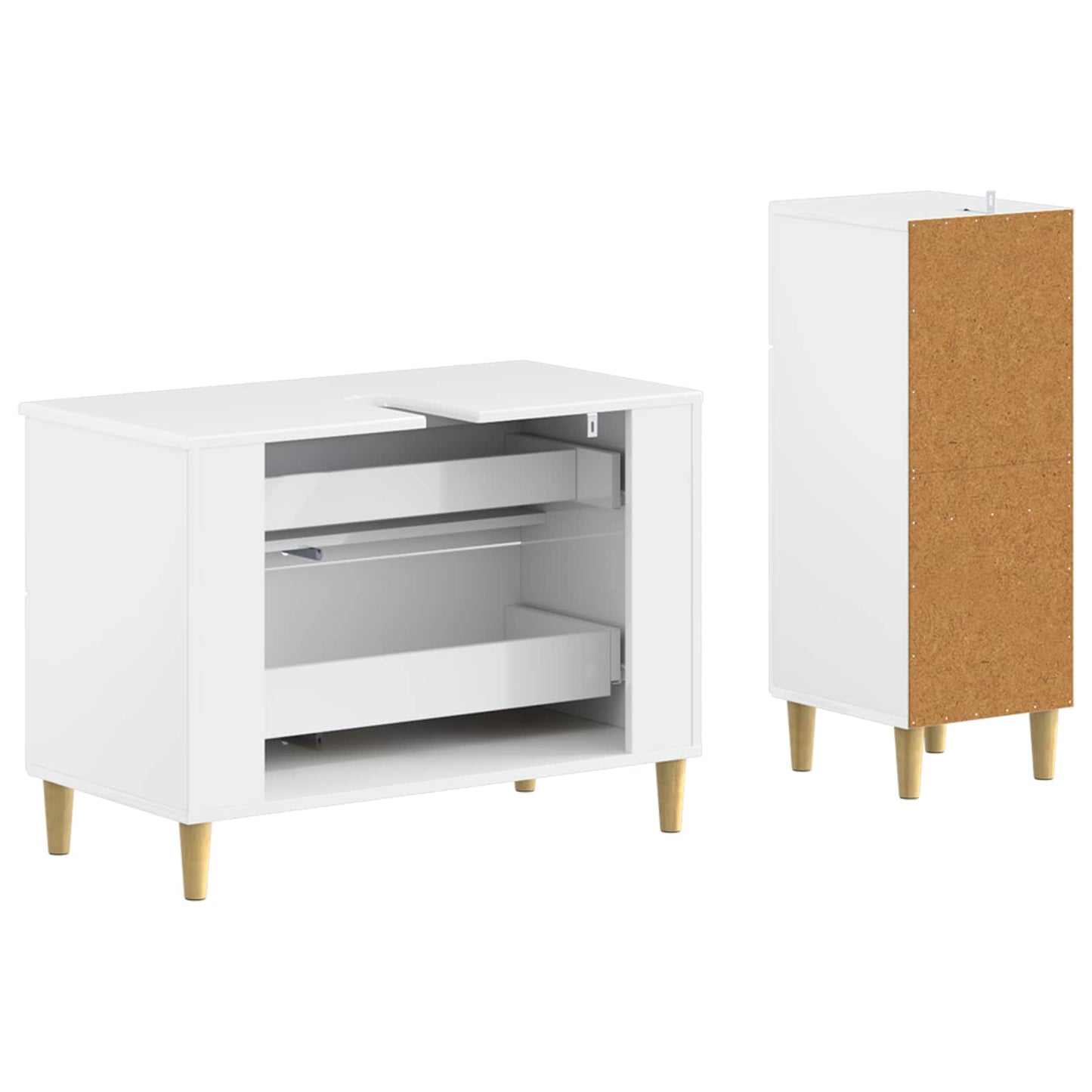 2 Piece Bathroom Cabinet Set ARNHEM High Gloss White