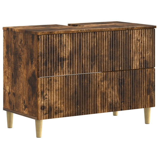 2 Piece Bathroom Cabinet Set ARNHEM Smoked Oak Engineered Wood