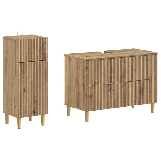 2 Piece Bathroom Cabinet Set ARNHEM Artisan Oak Engineered Wood